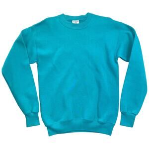 Vintage 90s Lee Sturdy Sweats Heavyweight Turquoise Crewneck Sweatshirt USA - S